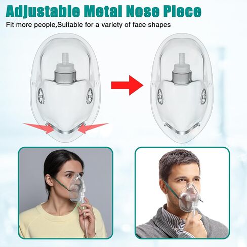Geiserailie 2 PCS XL Oxygen Mask with 6.6 Ft Tubing and Adjustable Elastic Strap, Adult Oxygen Mask with Tubing, Transparent Oxygen Masks for Face Adult in Saudi Arabia