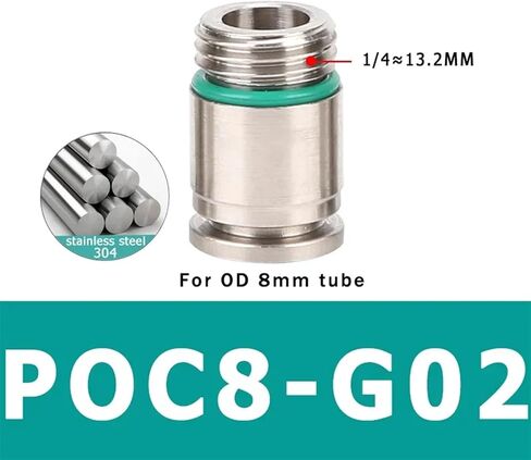 10pcs 304 Stainless Steel Pneumatic Coupling Quick Connector POC-G 4 6 8 10 12mm External Thread Inner Hexagon Fitting(BXG-POC12-G04) in Saudi Arabia