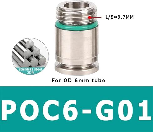 10pcs 304 Stainless Steel Pneumatic Coupling Quick Connector POC-G 4 6 8 10 12mm External Thread Inner Hexagon Fitting(BXG-POC12-G04) in Saudi Arabia