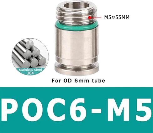 10pcs 304 Stainless Steel Pneumatic Coupling Quick Connector POC-G 4 6 8 10 12mm External Thread Inner Hexagon Fitting(BXG-POC12-G04) in Saudi Arabia