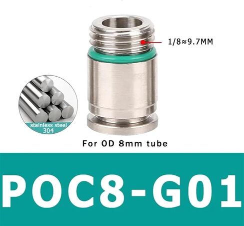 10pcs 304 Stainless Steel Pneumatic Coupling Quick Connector POC-G 4 6 8 10 12mm External Thread Inner Hexagon Fitting(BXG-POC12-G04) in Saudi Arabia