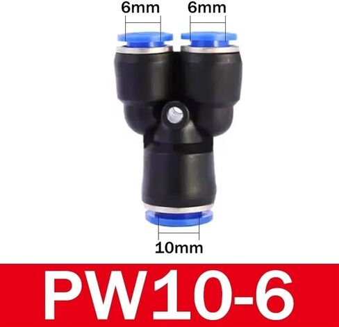 20pcs Py PW Air Connectors 4 6 8 10 12mm pneumatic Fitting Quick Connect Tee 3way 3way Plity Blasty Birm Mipe Connector (PY-12) in Saudi Arabia