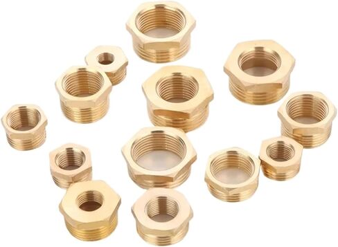 20pcs Brass 1/8 1/4 3/8 1/2 أنثى إلى الذكور السدقية السدقية السدقية انخفاض أنابيب النحاس موصل محول غاز المياه (F 03 إلى M 04) in Kuwait