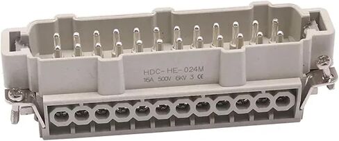 Rectangular Heavy Duty Connectors HDC HE 4 6 8 10 16 20 24 32 48 Core Pin 16A Waterproof Top Side Line Connector 1PCS(48 core lateral line) in Saudi Arabia