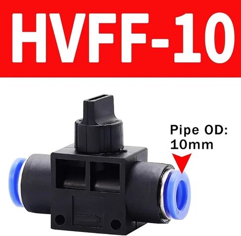 10 PCS HVFF AIR AIR موصل الدفع السريع المناسب ل 4 مم 6 مم 8 مم 10 مم 12 مم خرطوم أنبوب ، موصل المفصل البلاستيكي (HVFF-10) in Kuwait