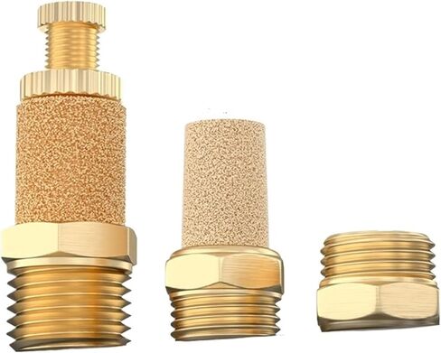 10pcs كاتم الصوت العادم الهوائي M5 1/8 1/4 3/8 1/2 3/4 خيط ذكر لضوضاء الهواء النحاس القابل للتعديل BSL SLM SLL (SLL-04) in Kuwait