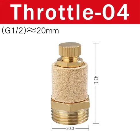 10PCS Pneumatic Exhaust Muffler Silencer M5 1/8 1/4 3/8 1/2 3/4 Male Thread For Air Noise Brass Adjustable Long Short BSL SLM SLL(SLL-04) in Saudi Arabia