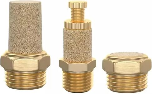 10pcs كاتم الصوت العادم الهوائي M5 1/8 1/4 3/8 1/2 3/4 خيط ذكر لضوضاء الهواء النحاس القابل للتعديل BSL SLM SLL (SLL-04) in Kuwait