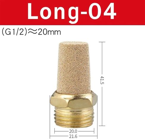 10PCS Pneumatic Exhaust Muffler Silencer M5 1/8 1/4 3/8 1/2 3/4 Male Thread For Air Noise Brass Adjustable Long Short BSL SLM SLL(SLL-04) in Saudi Arabia