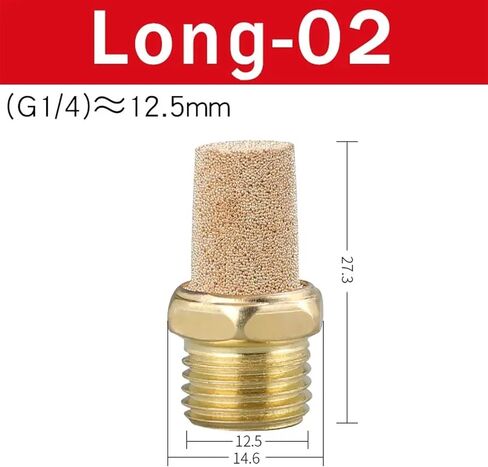 10PCS Pneumatic Exhaust Muffler Silencer M5 1/8 1/4 3/8 1/2 3/4 Male Thread For Air Noise Brass Adjustable Long Short BSL SLM SLL(SLL-04) in Saudi Arabia