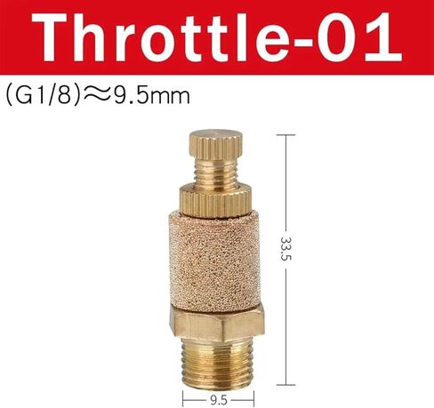10PCS Pneumatic Exhaust Muffler Silencer M5 1/8 1/4 3/8 1/2 3/4 Male Thread For Air Noise Brass Adjustable Long Short BSL SLM SLL(SLL-04) in Saudi Arabia