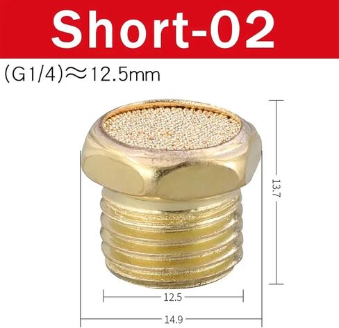 10PCS Pneumatic Exhaust Muffler Silencer M5 1/8 1/4 3/8 1/2 3/4 Male Thread For Air Noise Brass Adjustable Long Short BSL SLM SLL(SLL-04) in Saudi Arabia