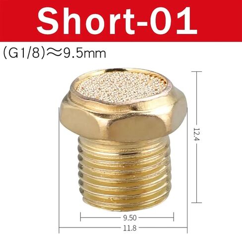 10PCS Pneumatic Exhaust Muffler Silencer M5 1/8 1/4 3/8 1/2 3/4 Male Thread For Air Noise Brass Adjustable Long Short BSL SLM SLL(SLL-04) in Saudi Arabia
