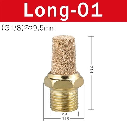 10pcs كاتم الصوت العادم الهوائي M5 1/8 1/4 3/8 1/2 3/4 خيط ذكر لضوضاء الهواء النحاس القابل للتعديل BSL SLM SLL (SLL-04) in Kuwait
