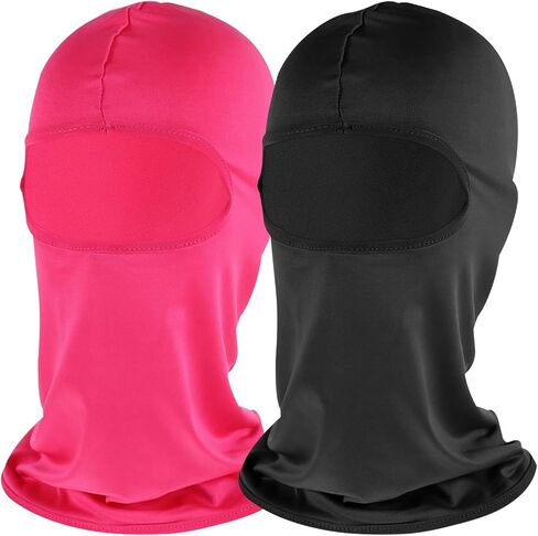 Ski Mask Pink and Black, Ski Mask 2 Pack, Balaclava Mask, Motorcycle Masks for Men, Windproof UV Protection Soft Stretchable, Summer Cooling Neck Gaiter, Balaclava Face Mask for Outdoor Sports in Saudi Arabia