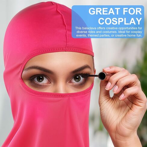 Ski Mask Pink and Black, Ski Mask 2 Pack, Balaclava Mask, Motorcycle Masks for Men, Windproof UV Protection Soft Stretchable, Summer Cooling Neck Gaiter, Balaclava Face Mask for Outdoor Sports in Saudi Arabia