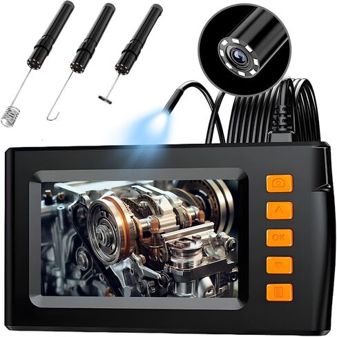 كاميرا المنظار الصناعي مع شاشة HD 4.3 '' ، 1080p الكاميرا التفتيش Borescope مع 8 مصابيح LED ، نطاق مقاوم للماء IP67 للسيارات ، الأنابيب ، الجدار ، تفتيش التصريف (5M (16.4 قدم)) in Saudi Arabia