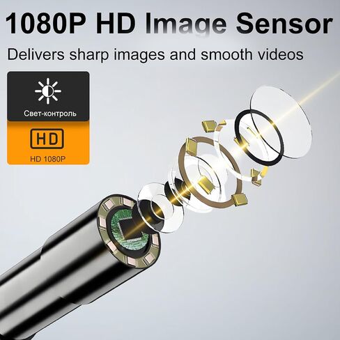 كاميرا المنظار الصناعي مع شاشة HD 4.3 '' ، 1080p الكاميرا التفتيش Borescope مع 8 مصابيح LED ، نطاق مقاوم للماء IP67 للسيارات ، الأنابيب ، الجدار ، تفتيش التصريف (5M (16.4 قدم)) in Saudi Arabia