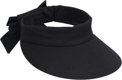 Livingston Women's Packable Wide Brim SPF 50+ UV Protection Sun Visor Hat w/Bow in Saudi Arabia