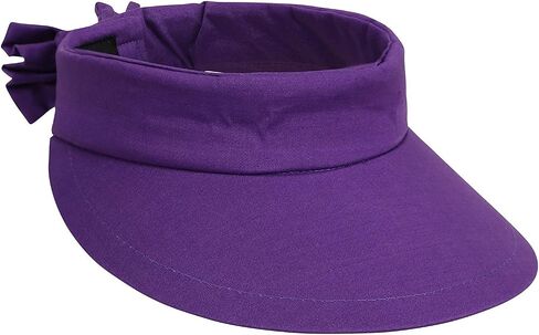 Livingston Women's Packable Wide Brim SPF 50+ UV Protection Sun Visor Hat w/Bow in Saudi Arabia