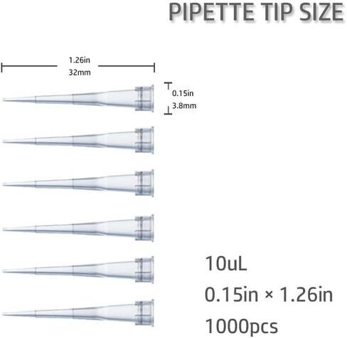 Pipette Tips,10ul,1000PCS,Laboratory Universal Plastic Liquid Pipettor Tips,Polypropylene,PP,Autoclavable… in Saudi Arabia
