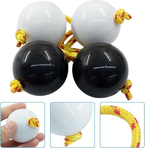 BokWin 2 Pack African Hand Percussion Set - Kashaka Musical Instruments & Rhythmic Balls, ABS 2-inch Shakers for Adult Beginners, Parties Performances (White) in Saudi Arabia