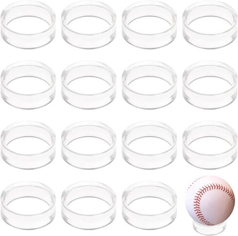 15Pcs Baseball Holder, Ball Stand Baseball Stand Sphere Holders for Display Clear Ring Acrylic Display Holders for Easter Eggs Golf Softball Tennis Ball Spheres Marbles Collections in Kuwait