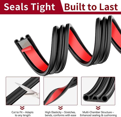 Truck Tonneau Cover Seal with Triple Bulb Design for Pickup Trucks, RVs, Tool Boxes - Waterproof Camper Shell Seal Kit, Car Weatherstripping for Noise and Dust Protection (8M/26.2FT) in Saudi Arabia