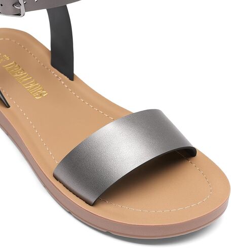 DREAM PAIRS Women’s One Band Ankle Strap Buckle Flat Sandals in Kuwait