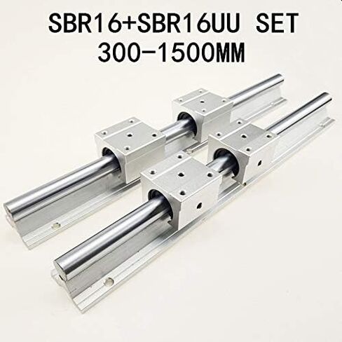 Professional 2PCS SBR16 دليل السكك الحديدية الخطي 300 400 500 600 1000 1200 1500mm+4pcs SBR16UU مجموعة السكك الحديدية الخطية الحاملة (400 مم) in Kuwait