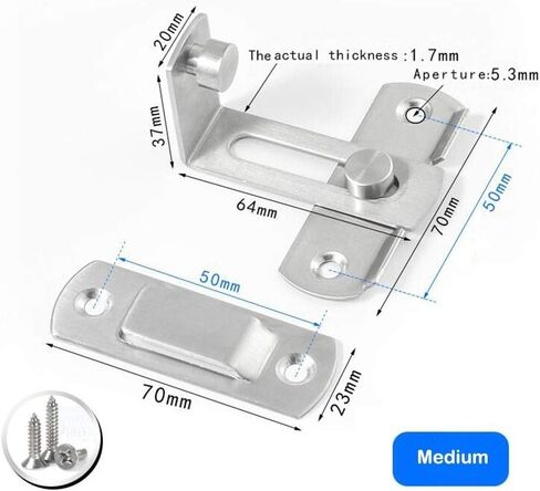 Portable Door Lock, Door Latch, Door Latch Right Angle 90 Degrees, Bolt Buckle, Barrel Sliding Lock Barn for Doors and Windows, Home Accessories in Saudi Arabia