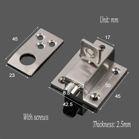 Self-Closing Automatic Latch/Bolt Balcony Door Window Intermediate Spring Bolt Door Hardware Stainless Steel 1Pcs(D-45mm) in Saudi Arabia