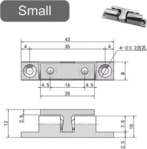 Stainless Steel Touch Beads Ball Buckle Industrial Cabinet Door Stopper No Rust Outdoor Strong and Sturdy Furniture Hardware 1Pcs(Big) in Saudi Arabia