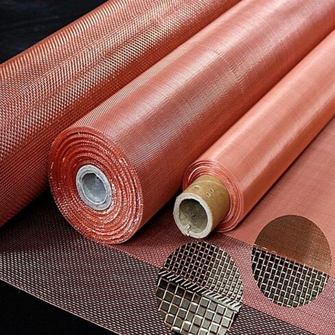 TIST Copper Mesh Sieve Filter Cloth, Metal Mesh Impurity Filter Radiation Anti-Copper Wire Mesh Filter Cloth Copper Mesh Rolls Copper Mesh Rolls(Brass 100mesh) in Saudi Arabia