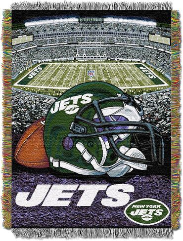 NFL New York Jets Home Field Advantage Woven Tapestry Wall Hanging, 48 x 60 Inches, Officially Licensed, Decorative Fringes in Kuwait