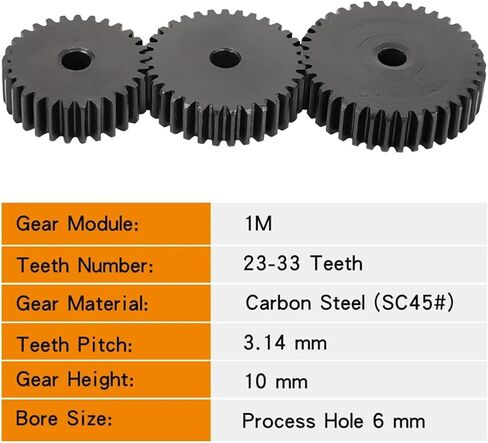 التروس الحلزونية الصناعية 1pcs ترس مسطح 1M -23T/24T/25T/26T/27T/28T/29T/30T/31T/32T/33T CORBON CORBON TELLING REAN لأجزاء ناقل الحركة (الحجم: 1M29T - Bore 6 MM) in Kuwait