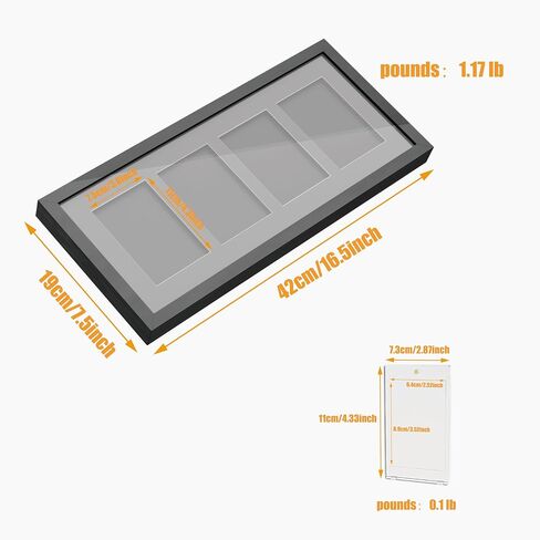 4 Grids Lockable Wall Mount Display Case for Baseball/Sports Cards Collectibles UV Protected Dustproof Frame with Clear Acrylic Design, Ideal for Hockey Trading Cards (Black) in Saudi Arabia