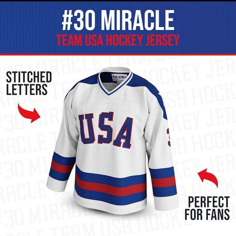 #30 Hockey Jersey of USA 1980 Olympic Team Ice Hockey Jerseys Stitched Letters and Numbers in Saudi Arabia