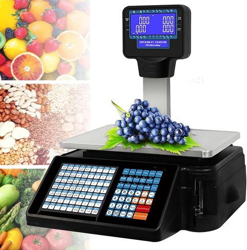 مقياس الحوسبة في شاشة LCD التجارية ، مقياس الحوسبة مع طابعة التسمية للبيع بالتجزئة ، سعة السوبر ماركت 6 كيلوغرام 15 كيلوجرام رطل 30 كجم in Saudi Arabia
