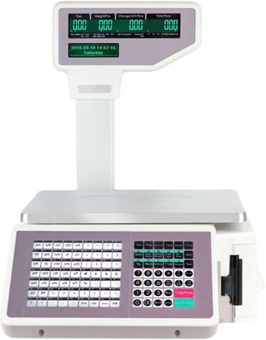 Digital Barcode Weighing Scales, Back Front Dual Display, 63 Shortcut Keys for Supermarket/Retail Store/Warehouse Weighing, Commercial Cash Register in Saudi Arabia