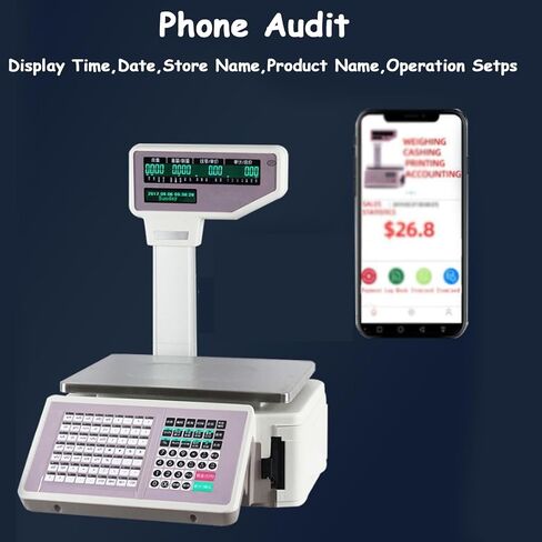 Digital Barcode Weighing Scales, Back Front Dual Display, 63 Shortcut Keys for Supermarket/Retail Store/Warehouse Weighing, Commercial Cash Register in Saudi Arabia