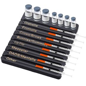 GEELIN 1 PCS درج الممارس التجميلي مع 8 فتحات من الفتحات العلامة الخيزران قارورة الحقنة صينية تحضير ، 2 في 1 في 1 تخزين إمدادات طبية لأخصائيي الجمالية ، الممرضات (الكلاسيكية ، الأسود) in Kuwait