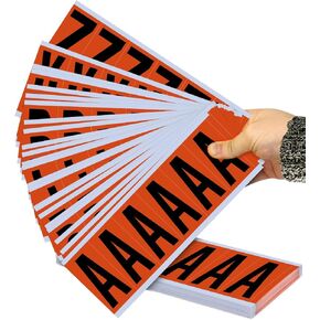 SmartSign Number 0-9 Stickers Vinyl Cloth Adhesive Numbers | 250 Labels Set, 1.5" x 0.875" Black on Yellow, Made in USA in Kuwait