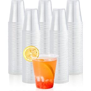 Lilymicky 300 Pack 12 oz Clear Plastic Cups, Cold Disposable Plastic Drinking Cups for Parties, Picnic, BBQ, Travel, and Events in Kuwait