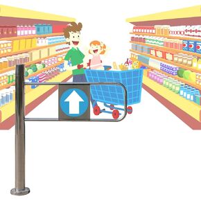 بوابة Safety Swing لمحلات السوبر ماركت-حاجز معدني محمّل بنابض مع فتحة 90 درجة ، باب أحادي الاتجاه للمكتبات والمتاجر ذات المناظر الخلابة (75x97 سم/2.46 × 3.18 قدم) in Kuwait