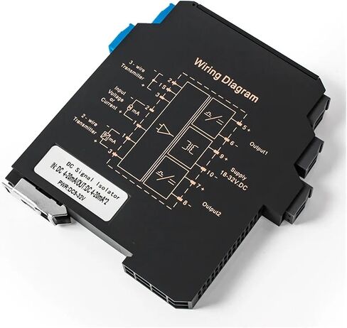 35mm DIN Rail 4-20MA إلى 0-10V 2 في 2 OUT عزل الإشارة التناظرية 0-10V إلى 0-10V DC24V مرسل إشارة لإمدادات إمدادات الطاقة (1 في 2 OUT ، الإخراج 0-20MA_INPUT 0-10MA_DC24V) in Kuwait