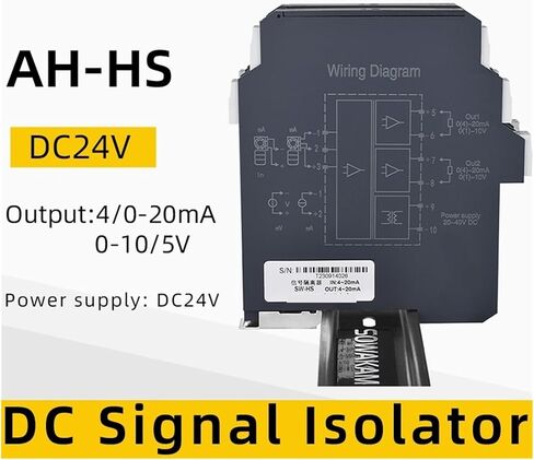 Electromagnetic Signal Isolator 4-20mA 0-10V Output Ultra-Thin Transmitter 1 in 1 Out 1 in 2 Out Current and Voltage Isolator(1Input 1Output,0-10V to 0-10V_DC24V) in Saudi Arabia