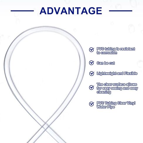 uxcell PVC Tubing, 2mm ID x 3mm OD - 13 Feet Long Clear Vinyl Water Pipe, Lightweight Plastic Flexible Water Pipe for Aquaponics, Air Hose, Irrigation in Saudi Arabia
