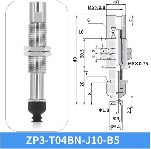ZP3-T04/06/08BN-J/K3/6/10 Pneumatic Vacuum Chuck Vacuum Suction Cup 1Pcs(ZP3-T06BN-J3-B5) in Saudi Arabia