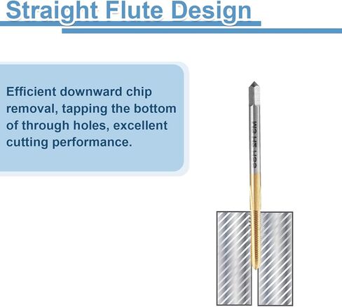 uxcell 2pcs Straight Flute Thread Tap, M4 x 0.7 Metric Titanium Coated Screw Threading Tapping Tool Thread Milling Machine Taps, High-Speed Steel 6542 (HSS 6542) in Saudi Arabia